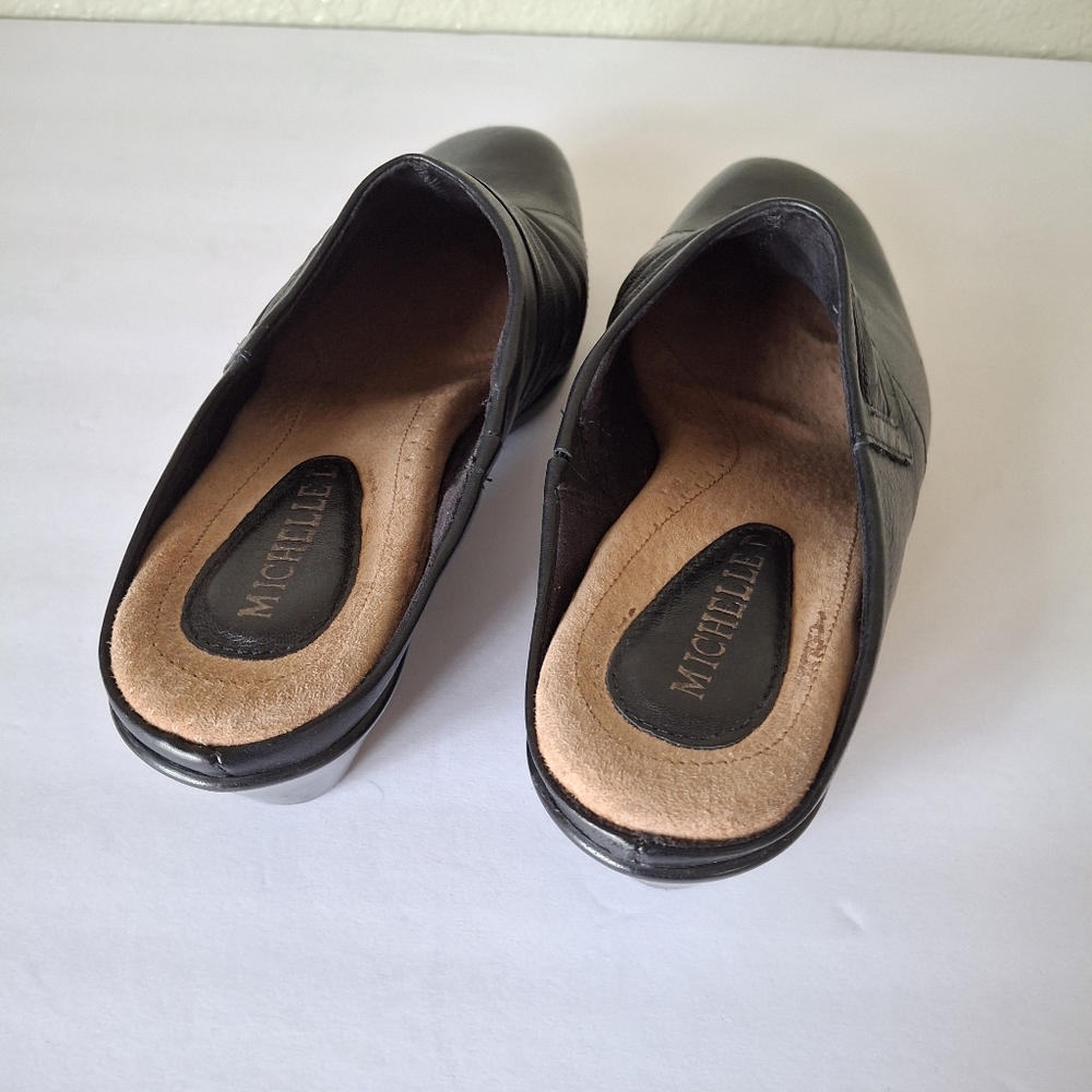 Leather Mule Michelle D Steffen Slip on Heel 7 - Picture 9 of 9